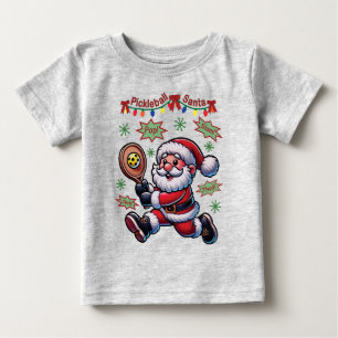 T-shirt Pour Bébé Pickleball Père Noël Noël