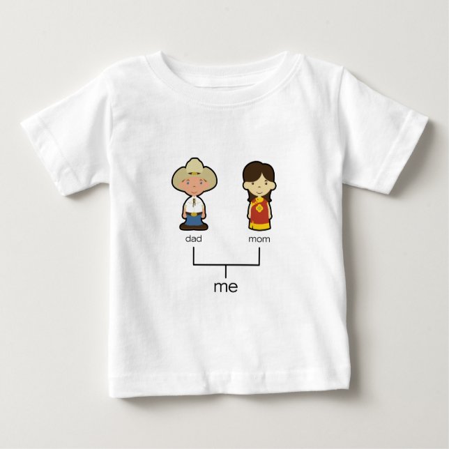 T-shirt Pour Bébé Pièce en t américaine/chinoise de famille de bébé (Devant)
