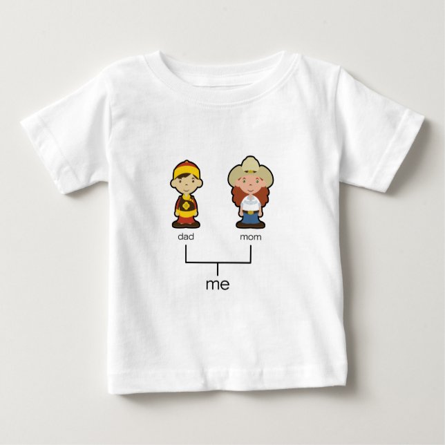 T-shirt Pour Bébé Pièce en t chinoise/américaine de famille de bébé (Devant)