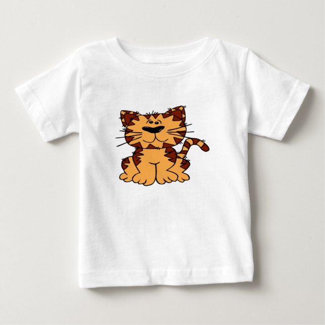 T-shirt Pour Bébé Pièce en t de bande dessinée de bébé de chat (Devant)