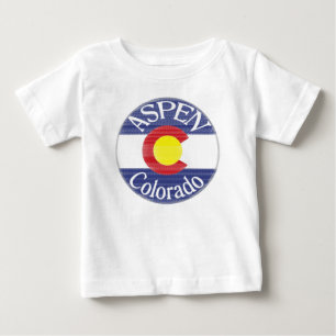 T-shirt Pour Bébé Pièce en t de bébé de drapeau de cercle d'Aspen