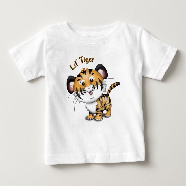 T-shirt Pour Bébé Pièce en t de bébé de tigre de Lil (Devant)