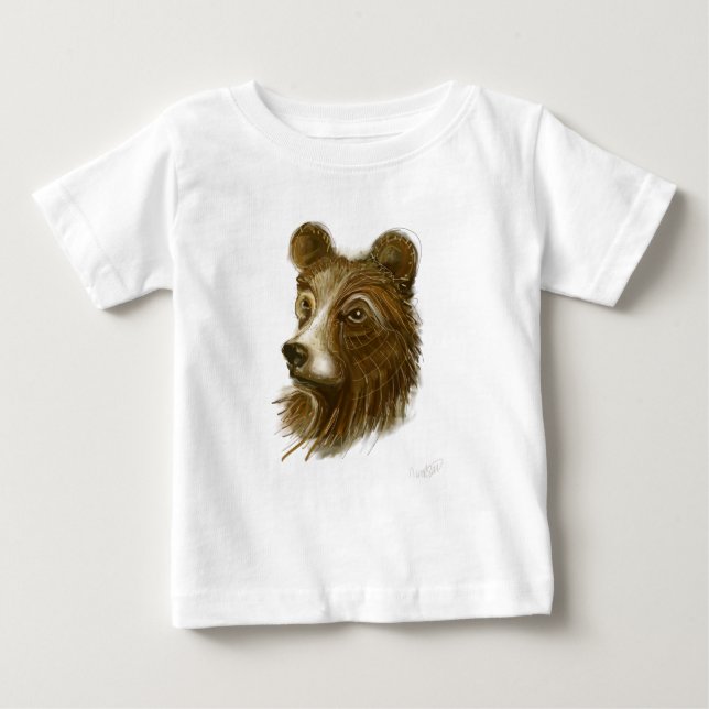 T-shirt Pour Bébé Pièce en t de bébé d'impression d'ours (Devant)
