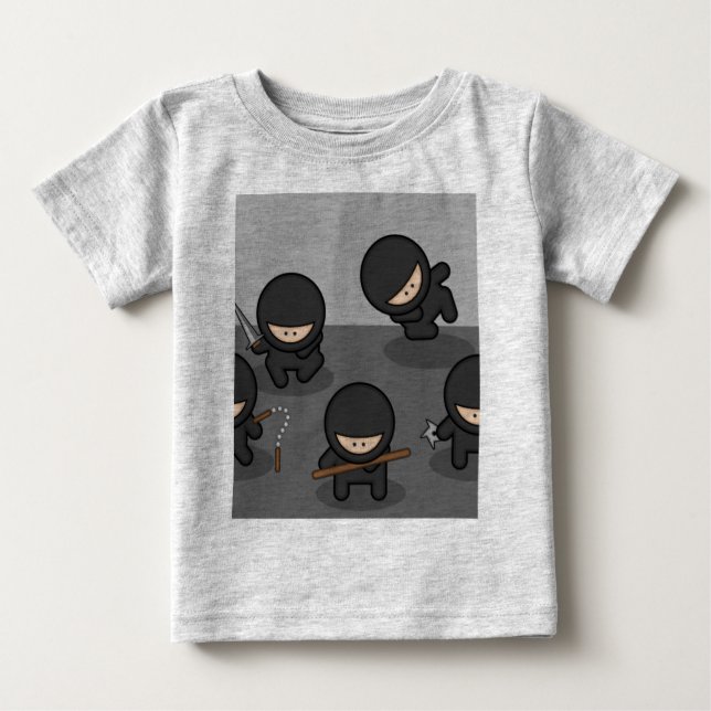 T-shirt Pour Bébé Pièce en t de Ninja de bébé (Devant)