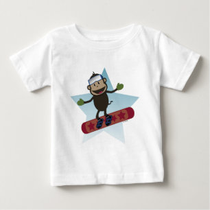 T-shirt Pour Bébé Pièce en t de nourrisson de singe de surf des