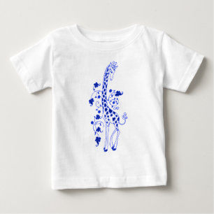 T-shirt Pour Bébé Pièce en t élégante de girafe pour le ~Blue