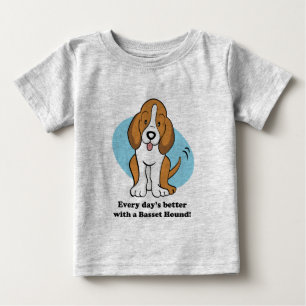 T-shirt Pour Bébé Pièce en t mignonne de bébé de Basset Hound de