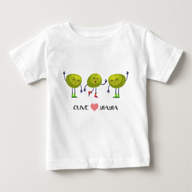 T-shirt Pour Bébé Pièce en t olive de Yiayia (Devant)