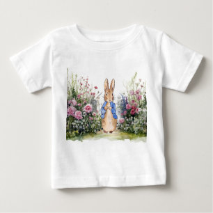 T-shirt Pour Bébé Pierre le lapin dans son jardin No 2