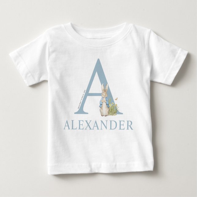 T-shirt Pour Bébé Pierre Rabbit| A pour (Devant)