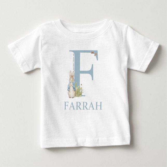 T-shirt Pour Bébé Pierre Rabbit| F est pour (Devant)
