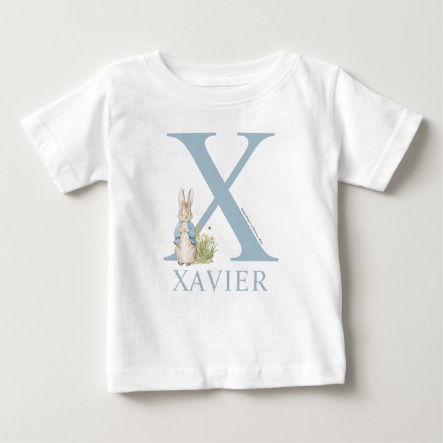 T-shirt Pour Bébé Pierre Rabbit| X est pour (Devant)