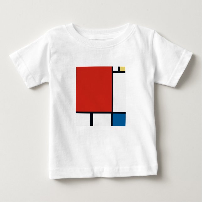 T-shirt Pour Bébé Piet Mondrian - Composition Abstrait géométrique (Devant)
