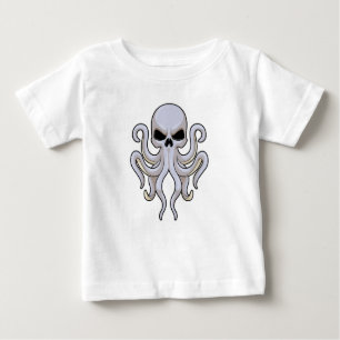T-shirt Pour Bébé Pieuvre avec 8 bras et crâne