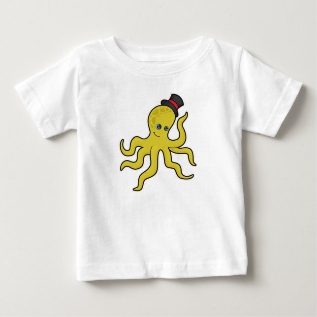 T-shirt Pour Bébé Pieuvre avec Casquette (Devant)