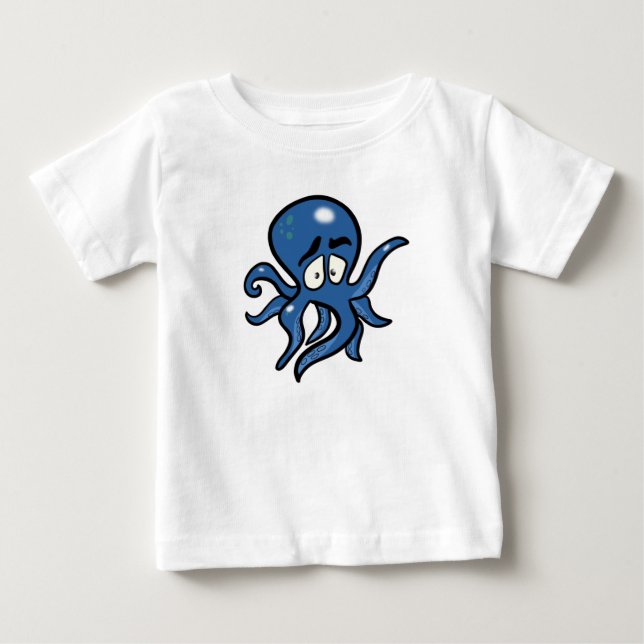 T-shirt Pour Bébé Pieuvre bleue (Devant)