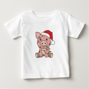 T-shirt Pour Bébé Pig Christmas Winter Animals