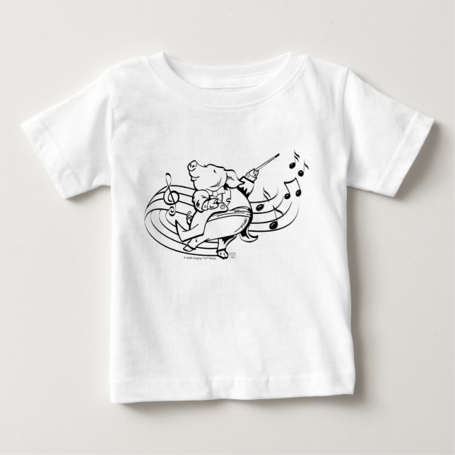 T-shirt Pour Bébé Pig Maestro (Devant)