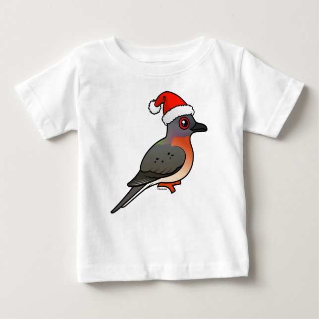 T-shirt Pour Bébé Pigeon Père Noël (Devant)