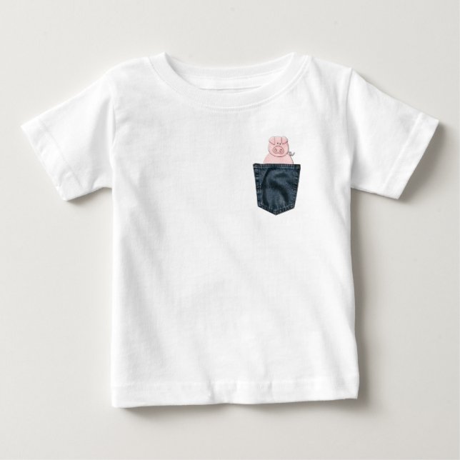 T-shirt Pour Bébé Piggy Pocket Peek-a-boo (Devant)