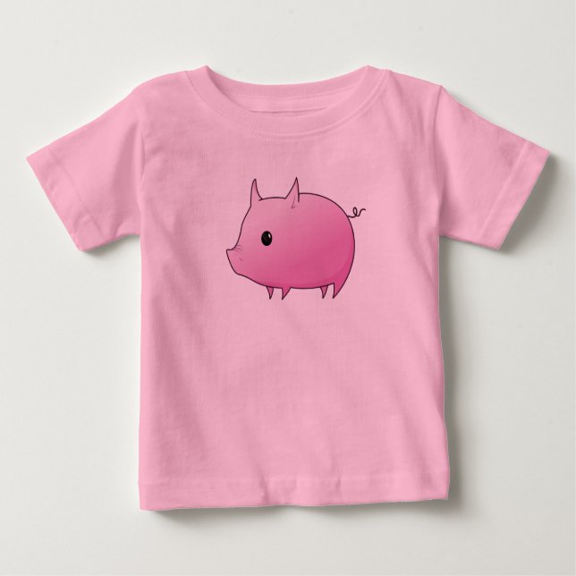 T-shirt Pour Bébé Piglet rose Pudgy Baby Tee (Devant)