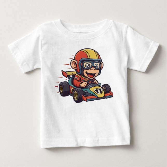 T-shirt Pour Bébé Pilote de voiture de course pour bébé mignonne Chi (Devant)