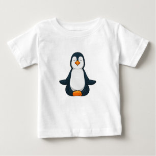 T-shirt Pour Bébé Pingouin au Yoga Fitness en Assis