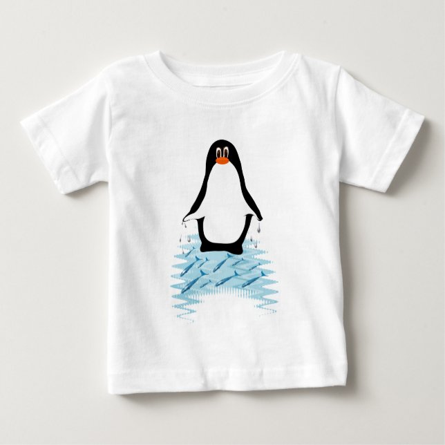 T-shirt Pour Bébé Pingouin avec baleines pour le Jour des terres (Devant)