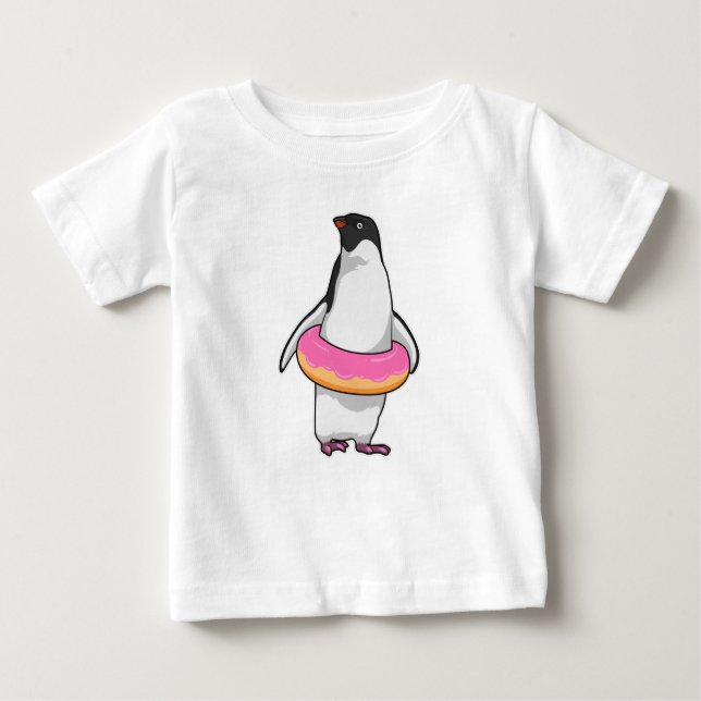 T-shirt Pour Bébé Pingouin avec Donut (Devant)