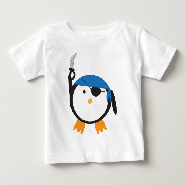 T-shirt Pour Bébé Pingouin de pirate (Devant)