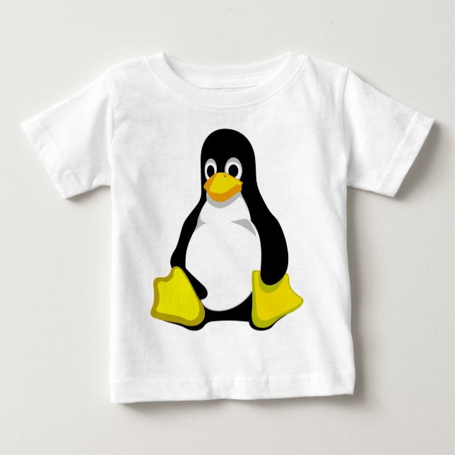 T-shirt Pour Bébé Pingouin Linux Tux (Devant)