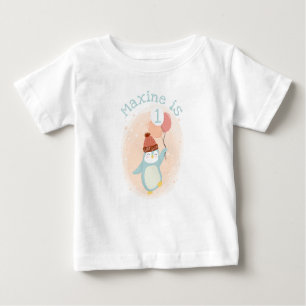 T-shirt Pour Bébé Pingouin mignon avec ballons