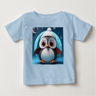 T-shirt Pour Bébé Pingouin mignon avec les grands yeux prêt à la cou