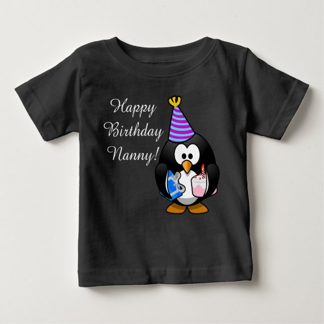 T-shirt Pour Bébé Pingouin mignon fait sur commande de bébé de bonne (Devant)