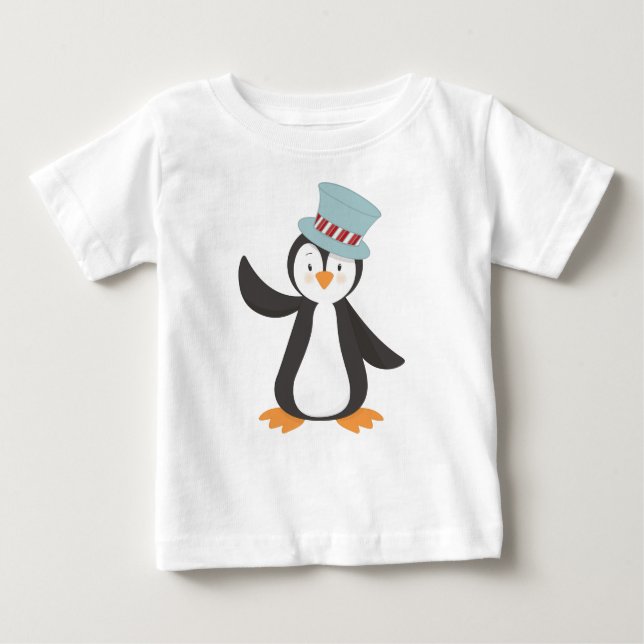 T-shirt Pour Bébé Pingouin mignon, Petit Pingouin, Pingouin Avec Cas (Devant)