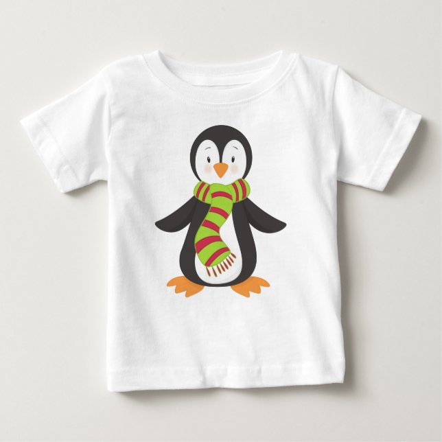 T-shirt Pour Bébé Pingouin mignon, Petit Pingouin, Pingouin Avec Éch (Devant)