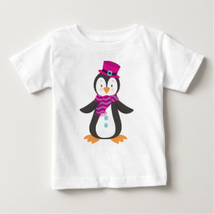 T-shirt Pour Bébé Pingouin mignon, Pingouin Avec Casquette, Pingouin