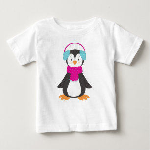 T-shirt Pour Bébé Pingouin mignon, Pingouin, Pingouin Avec Écharpe