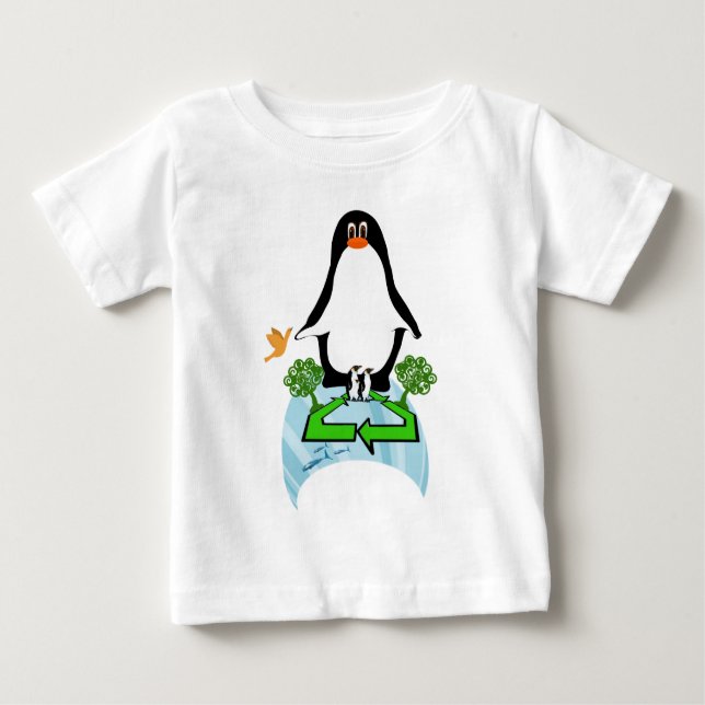 T-shirt Pour Bébé Pingouin mondial (Devant)