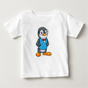 T-shirt Pour Bébé Pingouin Nerd avec lunettes