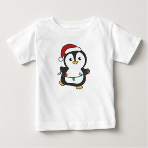 T-shirt Pour Bébé Pingouin Noël Animaux d'hiver Pingouines de vacanc
