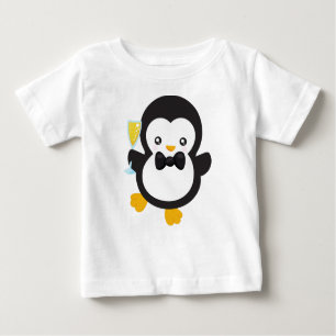 T-shirt Pour Bébé Pingouin, Pingouin Avec Champagne, Fête