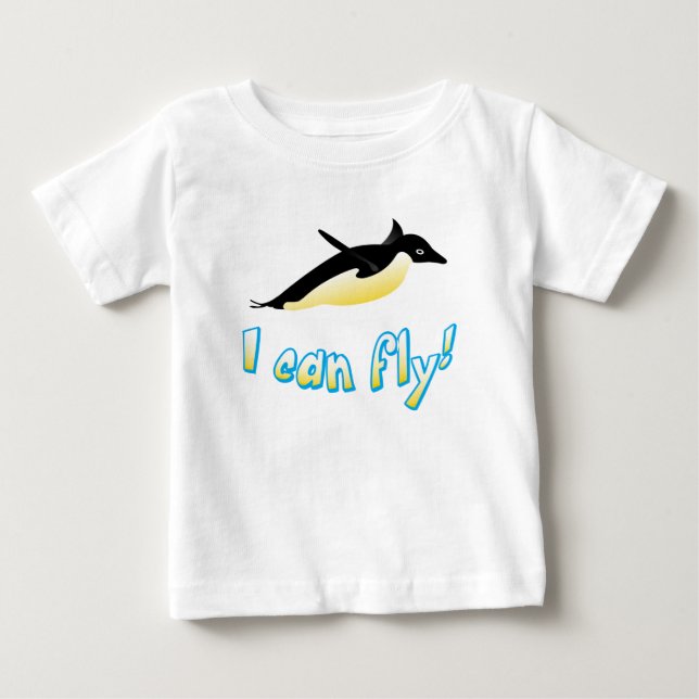 T-shirt Pour Bébé Pingouin volant (Devant)