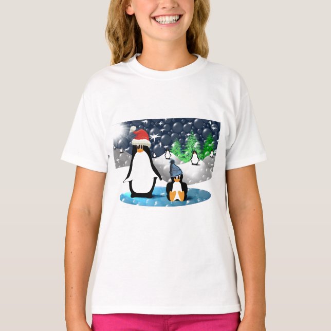T-shirt Pour Bébé Pingouins (Devant)