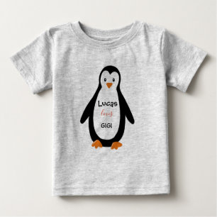 T-shirt Pour Bébé Pingouins, Gigi et nom