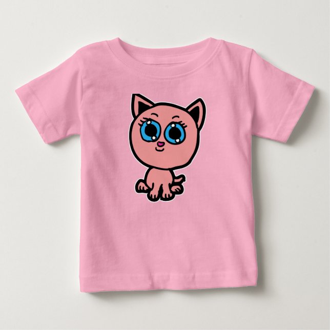 T-shirt Pour Bébé Pink Chibi Kitty (Devant)