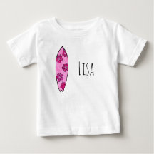 Pink hibiscus Surfboard avec nom personnalisable