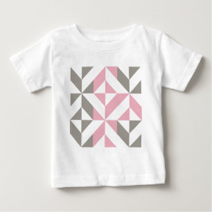 T-shirt Pour Bébé Pink Raspberry and Silver Geometric ZigZag