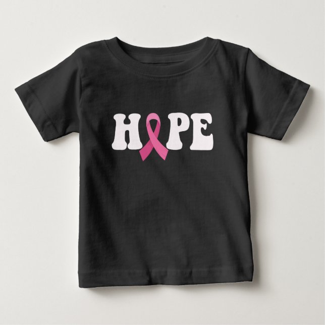 T-shirt Pour Bébé Pink Ribbon Cancer Sensibilisation Cancer du sein  (Devant)