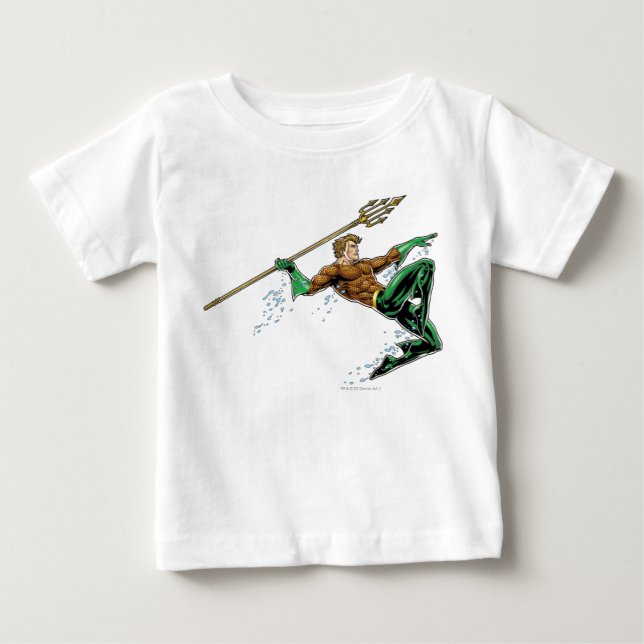 T-shirt Pour Bébé Pique-nique Aquaman avec Spear (Devant)